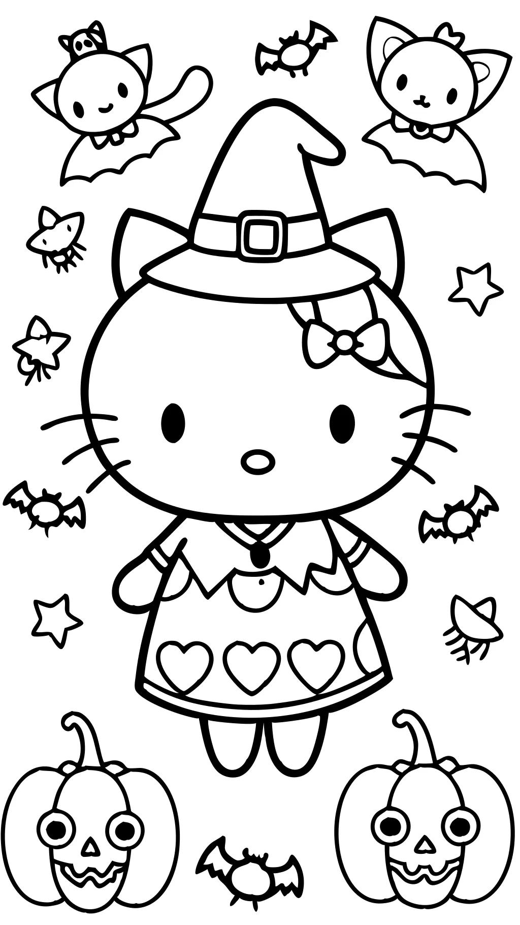 Hello Kitty Halloween Color Pages